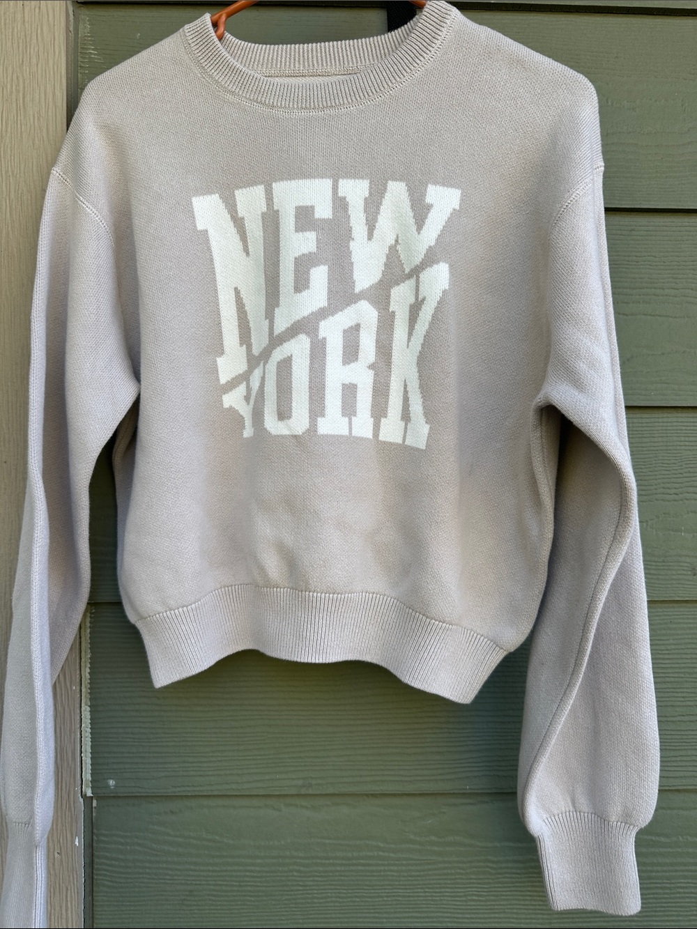 aerie Cream 'NEW YORK' Crewneck Sweatshirt